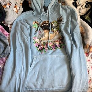 Light Blue Graphic Hoodie